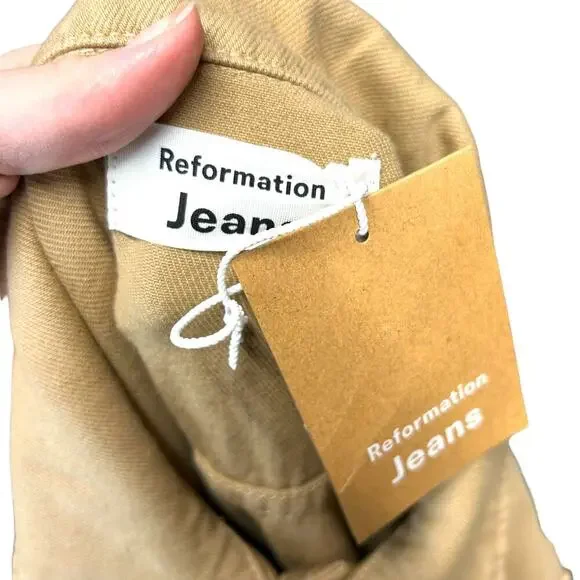 Reformation Dylan Jacket Wheat Khaki Wash Size‎ Medium - Picture 6 of 11